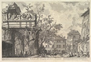 Der Tempel des Vespian Veduta del Tempio di giove Tonante, ca. 1756 von Giovanni Battista Piranesi