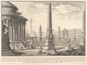 Den gamle Capitol steg opp med omtrent hundre trinn. . . Campidoglio maur..., ca. 1750. av Giovanni Battista Piranesi