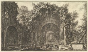 Den såkalte Grotto of Egeria Utsikt over kilden og grottene til Egeria utenfor ..., ca. 1766. av Giovanni Battista Piranesi