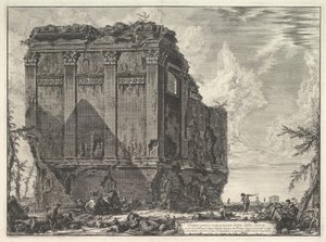 Det såkalte Salus-tempelet, på veien til Albano Ancient tempel, vanligvis kjent som ..., ca. 1763. av Giovanni Battista Piranesi