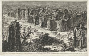 Thermen van Caracalla te Roma Ruinene av Antoninian Baths (tittel på objekt) Gezichten op Roma (serietittel) Utsikt over Roma designet og gravert av Giambattista Piranesi-arkitekten Ve (nez) iano (serietittel) av Giovanni Battista Piranesi
