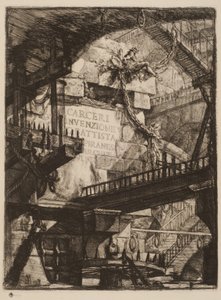 Tittelplate, plate I fra Imaginary Prisons, ca. 1750 (radering på papir) av Giovanni Battista Piranesi