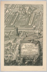 Tittelside, "The Campo Marzio of Ancient Roma," fra del 20 av "The Complete Works of Giovanni Battista Piranesi" av Giovanni Battista Piranesi