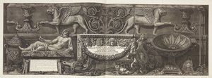"Vaser, lysestaker, sisterne, sarkofager...", tittelside til vol. Jeg av Giovanni Battista Piranesi