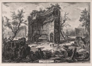 Vista degli Avanzi delle Fabbriche del Secondo Piano delle Terme di Tito (Utsikt over restene av bygningene i andre etasje i Titus-badene), fra Vedute di Roma (Utsikt over Roma) av Giovanni Battista Piranesi