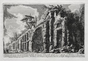 Utsikt over veggene som dekket skråningene til Mount Celio av Giovanni Battista Piranesi