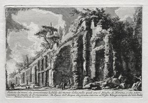 Utsikt over veggene som dekket bakkene til Mount Celio. av Giovanni Battista Piranesi