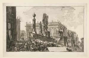 Utsikt over Campidoglio, fra siden, fra Vedute di Roma av Giovanni Battista Piranesi
