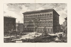 Utsikt over Palazzo Farnese (Utsikt over Palazzo Farnese), fra Vedute di Roma (Utsikt over Roma) av Giovanni Battista Piranesi