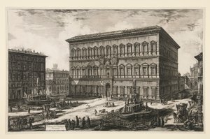 Utsikt over Palazzo Farnese, fra utsikt over Roma av Giovanni-Battista Piranesi