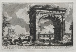 Utsikt over Gallienus-buen. av Giovanni Battista Piranesi