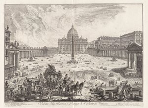 Utsikt over basilikaen og Piazza of Saint Peter av Giovanni-Battista Piranesi