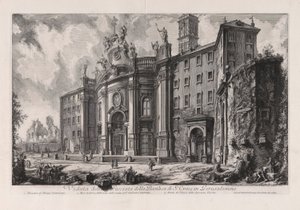 Utsikt over Basilica of the Holy Cross i Jerusalem (Utsikt over Fa? Ade av Basilica of the Holy Cross i Jerusalem), fra Vedute di Roma (Utsikt over Roma) av Giovanni Battista Piranesi