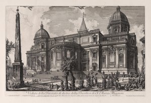 Utsikt over bakfasaden på basilikaen Santa Maria Maggiore, fra Vedute di Roma (Utsikter over Roma) av Giovanni Battista Piranesi