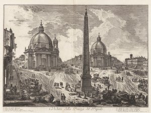 Utsikt over Piazza del Popolo, fra Vedute di Roma (Utsikt over Roma) av Giovanni Battista Piranesi