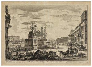 Utsikt over Piazza di Monte Cavallo (Quirinale) av Giovanni Battista Piranesi