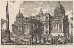 Utsikt over den bakre fasaden til basilikaen S. Maria Maggiore av Giovanni Battista Piranesi
