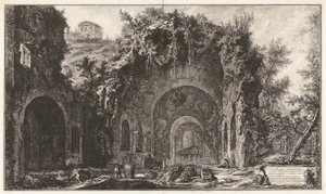 Visning av kilden og Spelonche d av Giovanni-Battista Piranesi