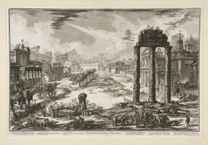 Utsikt over Campo Vaccino (Utsikt over Campo Vaccino), fra utsikt over Roma av Giovanni-Battista Piranesi