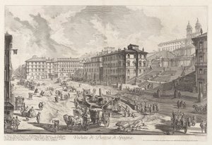 Utsikt over Piazza di Spagna, fra Vedute di Roma (Utsikt over Roma) av Giovanni-Battista Piranesi