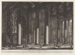 Innvendig utsikt over Pronaos of the Pantheon, fra Vedute di Roma (Utsikt over Roma) av Giovanni-Battista Piranesi