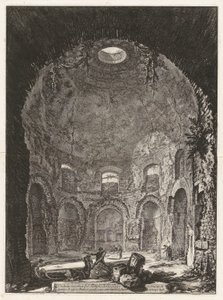 Innvendig utsikt over tempelet til hosten av Giovanni Battista Piranesi
