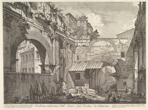 Innvendig utsikt over Atrium of Portico di Ottavia Innvendig utsikt over Atrium of Porti ..., 1760. av Giovanni Battista Piranesi