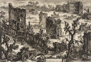 Utsikt over Titus-badene, ca. 1775 av Giovanni Battista Piranesi