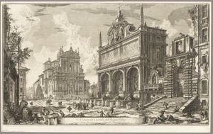 Utsikt over fontenehodet til Acqua Felice, fra utsikt over Roma av Giovanni Battista Piranesi