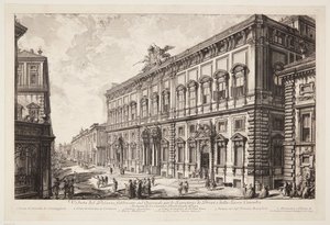 Utsikt over Palazzo della Consulta på Quirinalhøyden, som huser det pavelige sekretariatet av Giovanni Battista Piranesi