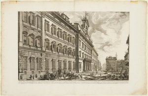 Utsikt over Palazzo di Montecitorio, fra utsikt over Roma av Giovanni Battista Piranesi
