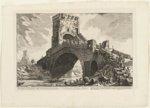 Utsikt over Ponte Salario, fra utsikt over Roma av Giovanni Battista Piranesi
