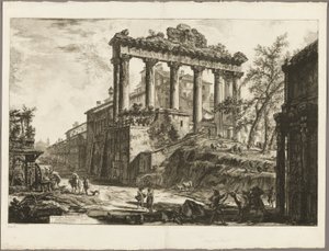Utsikt over det såkalte Concord-tempelet, fra utsikt over Roma av Giovanni Battista Piranesi