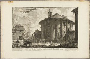 Ansicht des Tempels der Kybele auf der Piazza der Bocca della Verità, aus Ansichten von Rom