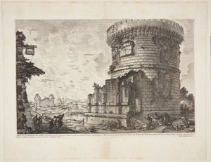 Utsikt over Plautii-graven på veien som fører fra Roma til Tivoli nær Ponte Lugano av Giovanni Battista Piranesi