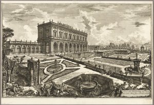 Utsikt over Villa of His Eminence, kardinal Alessandro Albani, utenfor Porta Salaria, fra utsikt over Roma av Giovanni Battista Piranesi