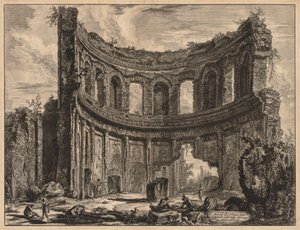 Utsikt over Roma: Rester av Apollon-tempelet nær Hadrians villa av Giovanni-Battista Piranesi