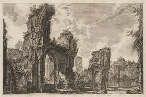 Utsikt over Roma: Ruinene av Sisto eller begge deler av den store salen til Antoninian Baths av Giovanni Battista Piranesi