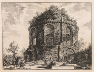 Utsikt over Roma: Den såkalte Tempio della Tosse, nær Tivoli, 1763. av Giovanni Battista Piranesi
