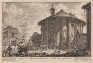Utsikt over Roma: Portunus-tempelet (?) av Giovanni-Battista Piranesi