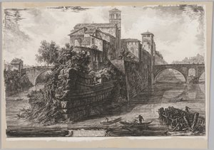 Utsikt over Roma: The Isola Tiberina, 1775.
