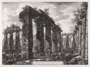 Utsikt over restene av Pronaos of the av Giovanni Battista Piranesi