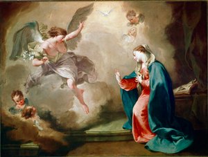 Bebudelsesmaleriet av Giambattista (Giovan Battista) (Giovanni Battista) Pittoni (1687-1767) av Giovanni Battista Pittoni
