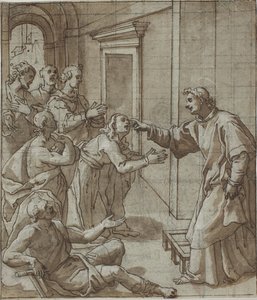St Lawrence helbreder blinde av Giovanni Battista Pozzi