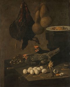 Stilleben med høner og egg av Giovanni Battista Recco
