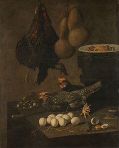 Stilleben med kyllinger og egg av Giovanni Battista Recco