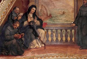 Historie om livet til Saint Monique, mor til Saint Augustine of Hippo. Fresco av Giovan Battista Ricci (1537-1627) Roma, Sant