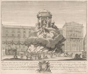 Prima Macchina for Chinea av 1732: The Council of the Gods av Giovanni Battista Sintes, after Nicola Michetti