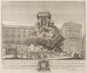 The Council of the Gods, for "Chinea"-festivalen av Giovanni Battista Sintes probably after Nicola Michetti