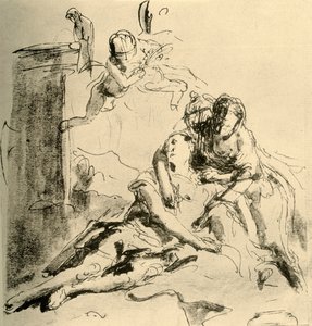 Angelica pflegt die Wunden von Medor, um 1757, 1928 von Giovanni Battista Tiepolo